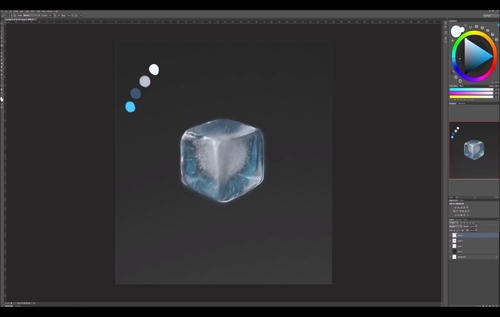 如何画一个写实效果的冰块